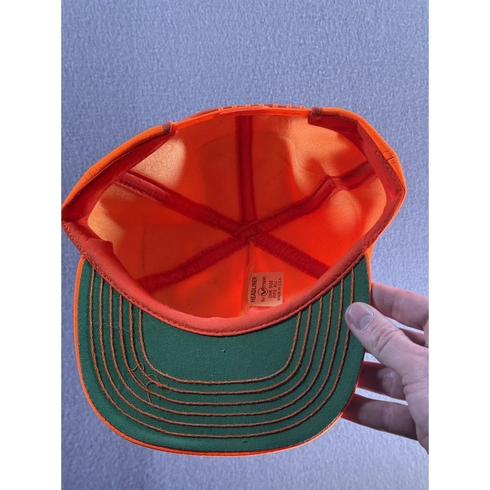 Vintage Advanced Cylinders Hat Cap Snap Back Mens‎ One Size Orange Headliner